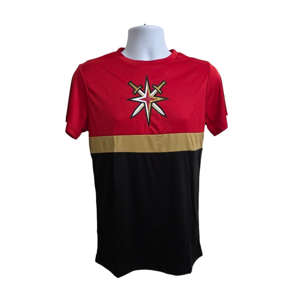 NHL Vegas Golden Knights Hockey T Shirt Size S Red Black Gold Station